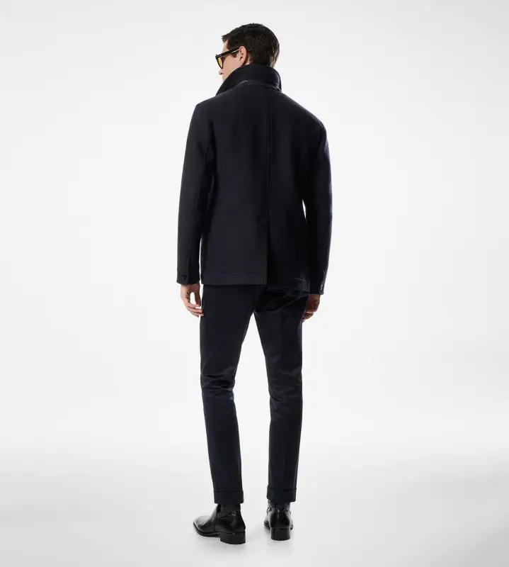 DOUBLE SPLITTABLE TWILL FOUR POCKET JACKET NAVY online